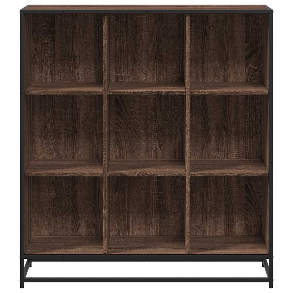 Bookcase Brown Oak 97.5x33x107.5 cm Engineered Wood and Metal