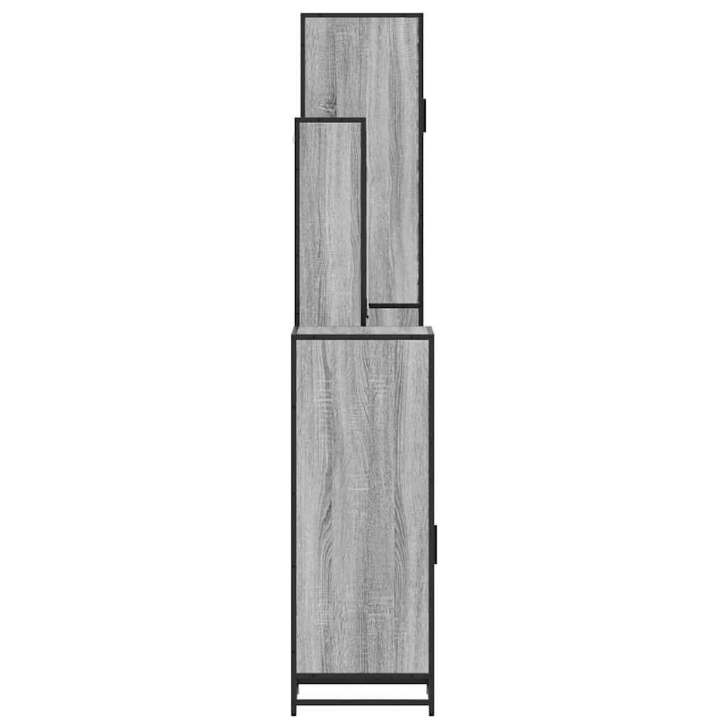 4 Piece Bathroom Furniture Set Grey Sonoma Engineered Wood
