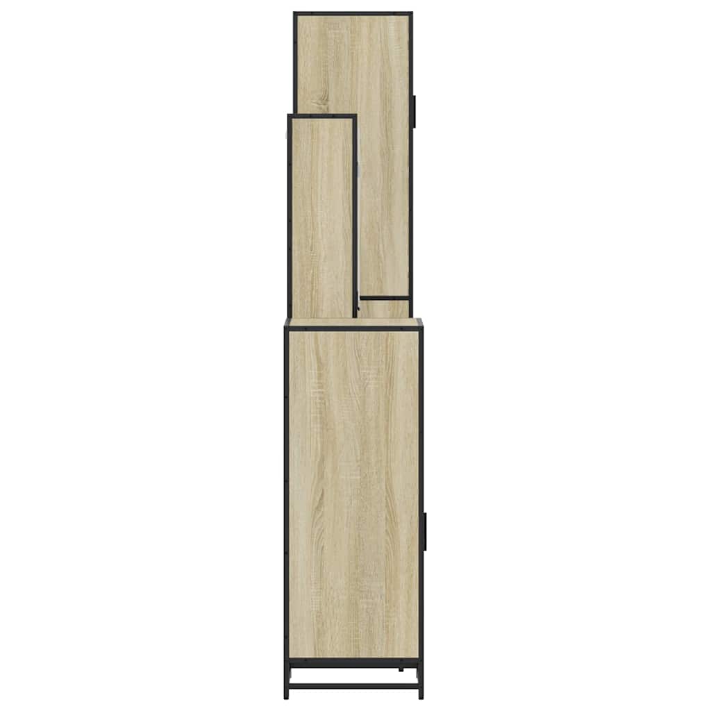 4 Piece Bathroom Furniture Set Sonoma Oak Engineered Wood