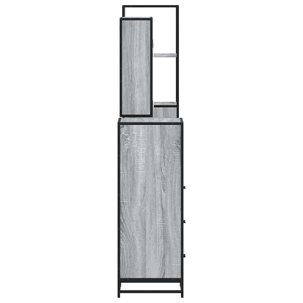 4 Piece Bathroom Furniture Set Grey Sonoma Engineered Wood