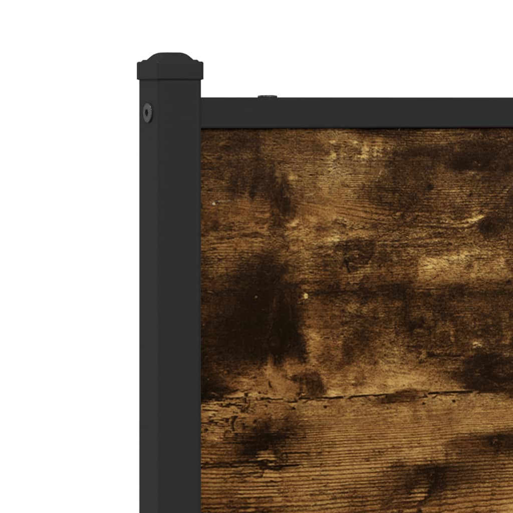Metal Bed Frame without Mattress Smoked Oak 180x200 cm Super King