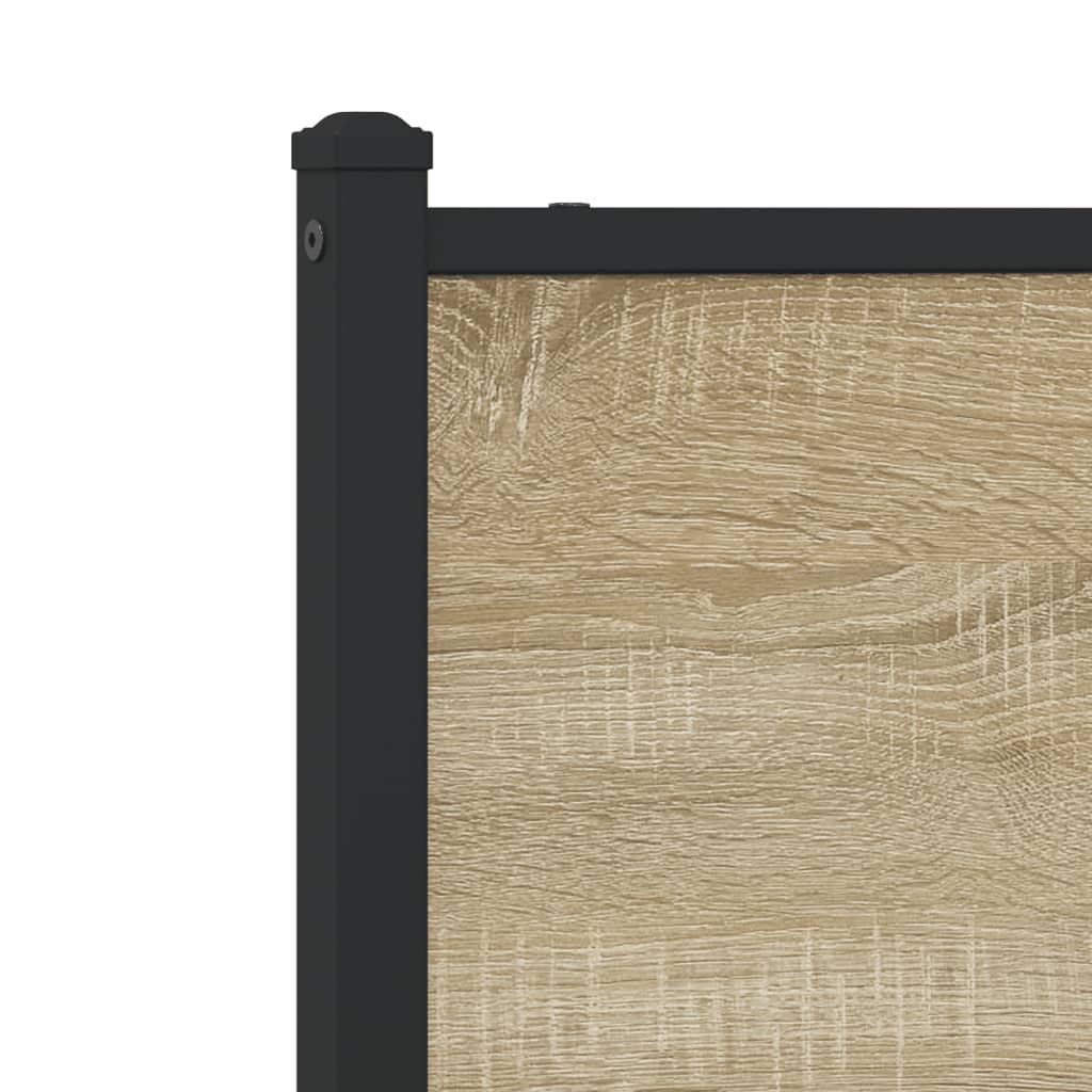 Metal Bed Frame without Mattress Sonoma Oak 193x203 cm
