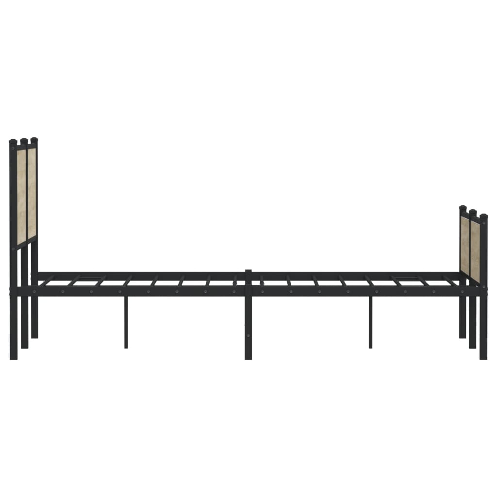 Metal Bed Frame without Mattress Sonoma Oak 150x200 cm King Size