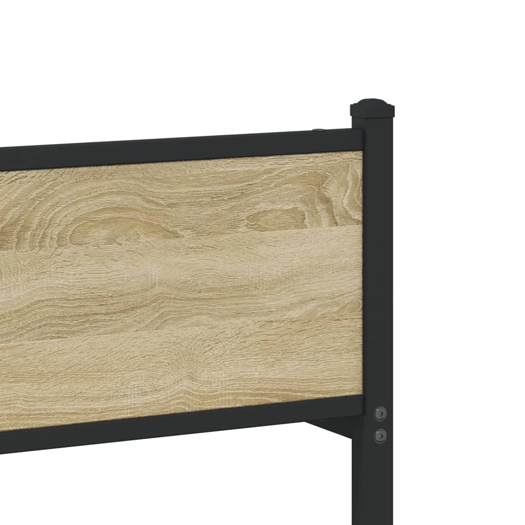 Metal Bed Frame without Mattress Sonoma Oak 150x200 cm King Size