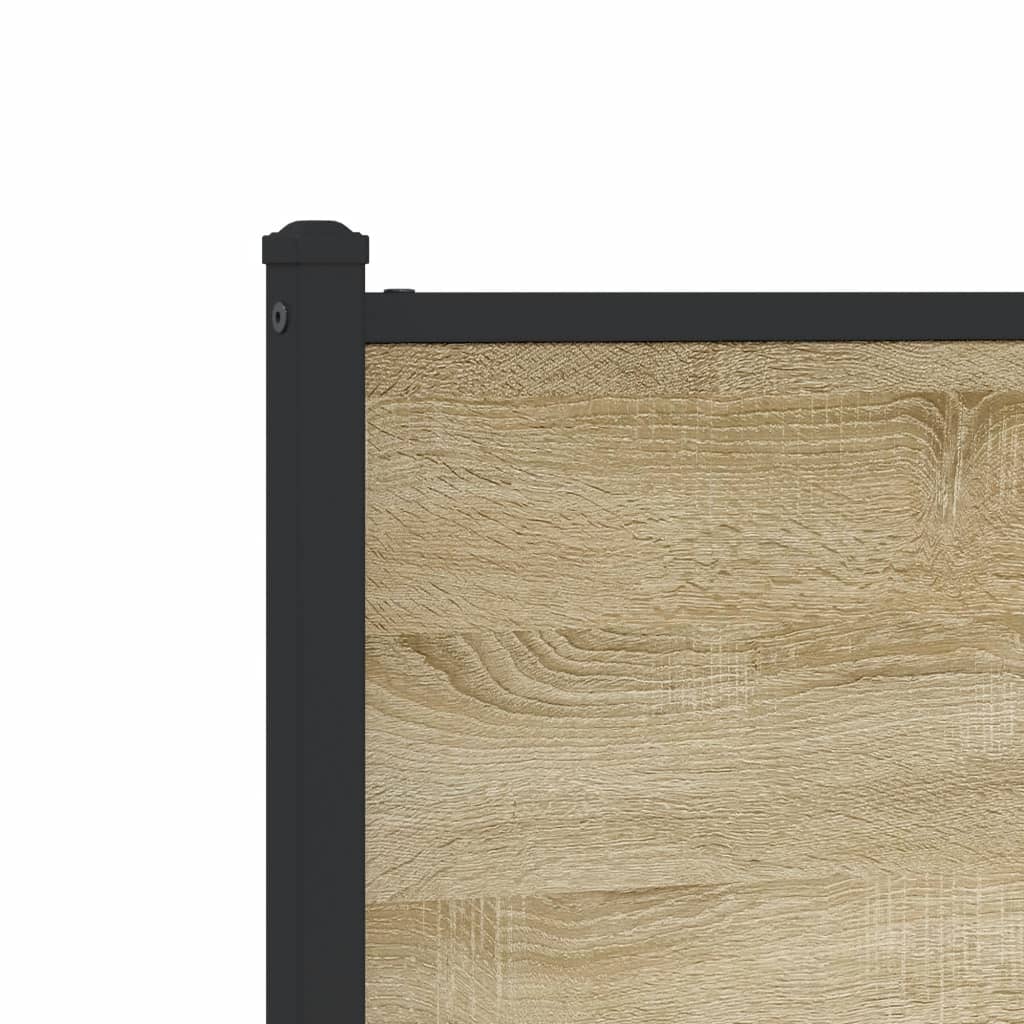 Metal Bed Frame without Mattress Sonoma Oak 200x200 cm