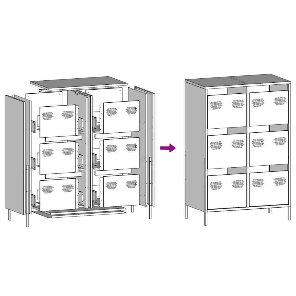 Highboard Pink 68x39x101.5 cm Steel