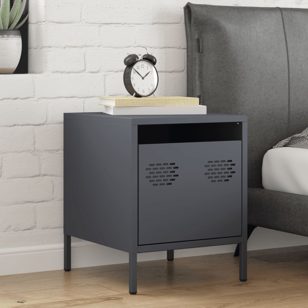 Bedside Cabinet Anthracite 35x39x43.5 cm Steel