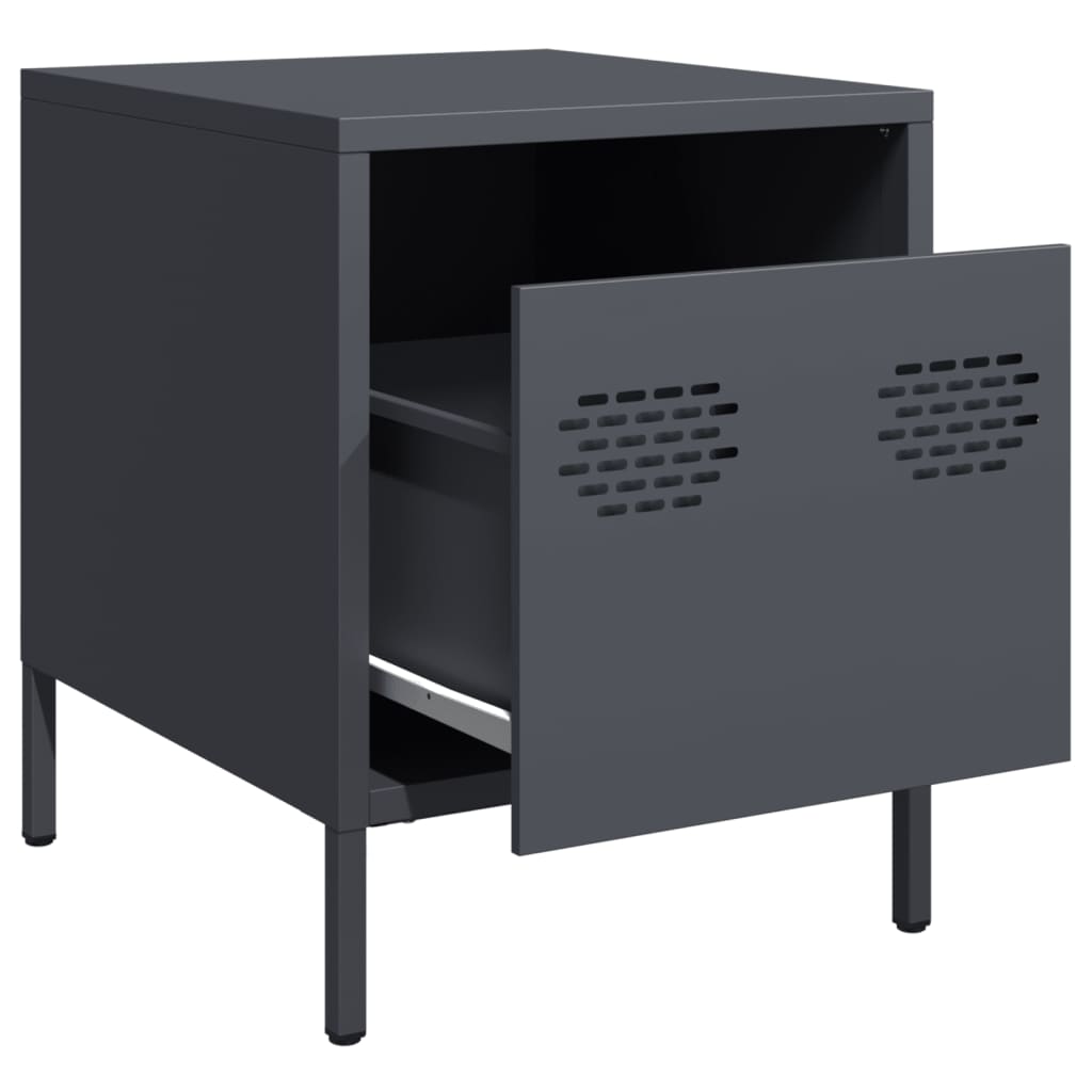 Bedside Cabinet Anthracite 35x39x43.5 cm Steel