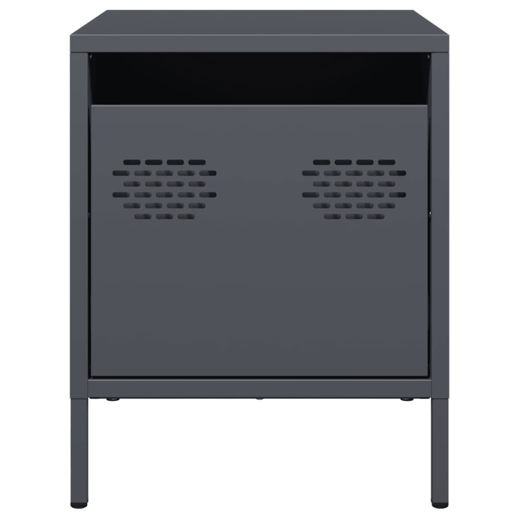 Bedside Cabinet Anthracite 35x39x43.5 cm Steel