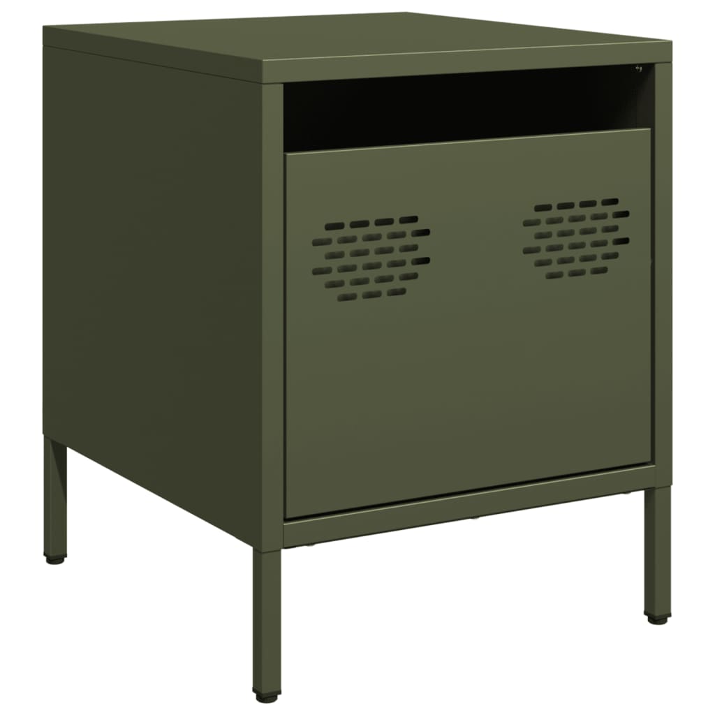 Bedside Cabinet Olive Green 35x39x43.5 cm Steel