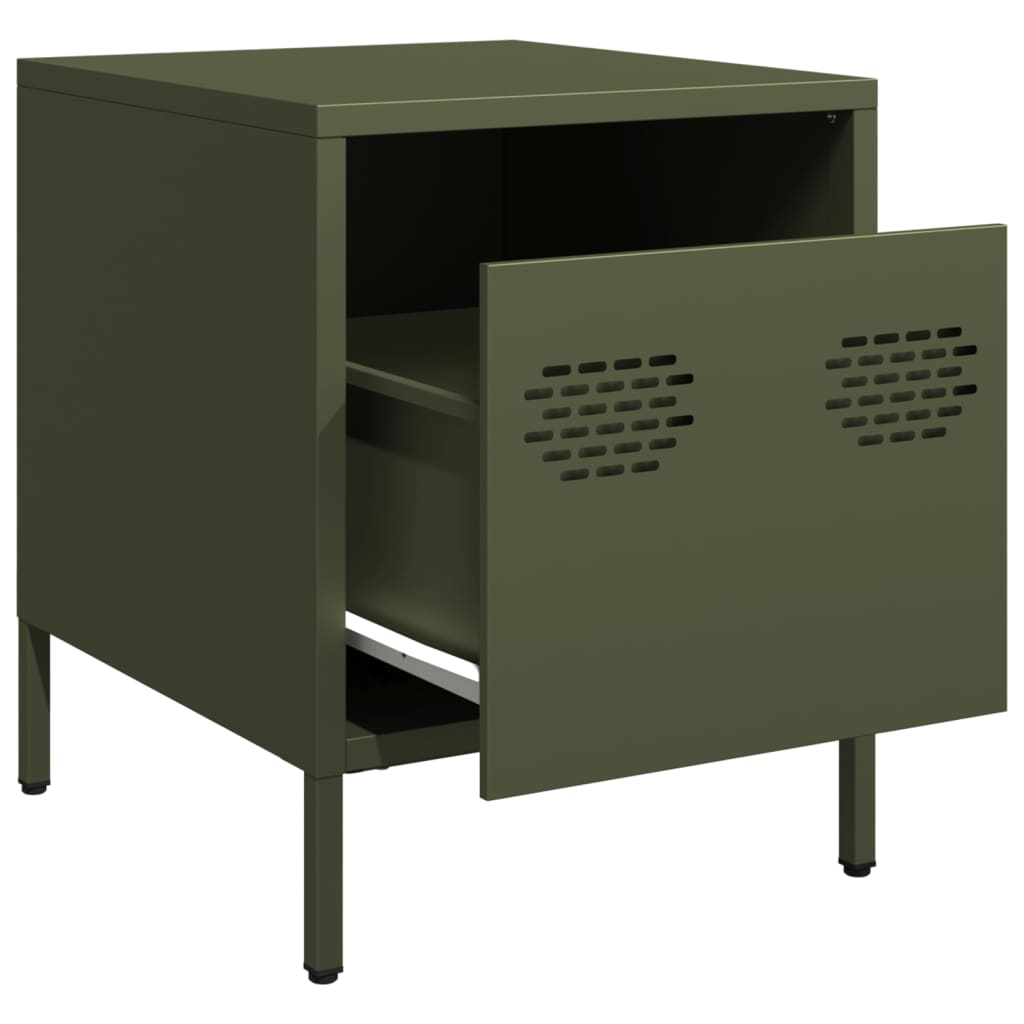 Bedside Cabinet Olive Green 35x39x43.5 cm Steel