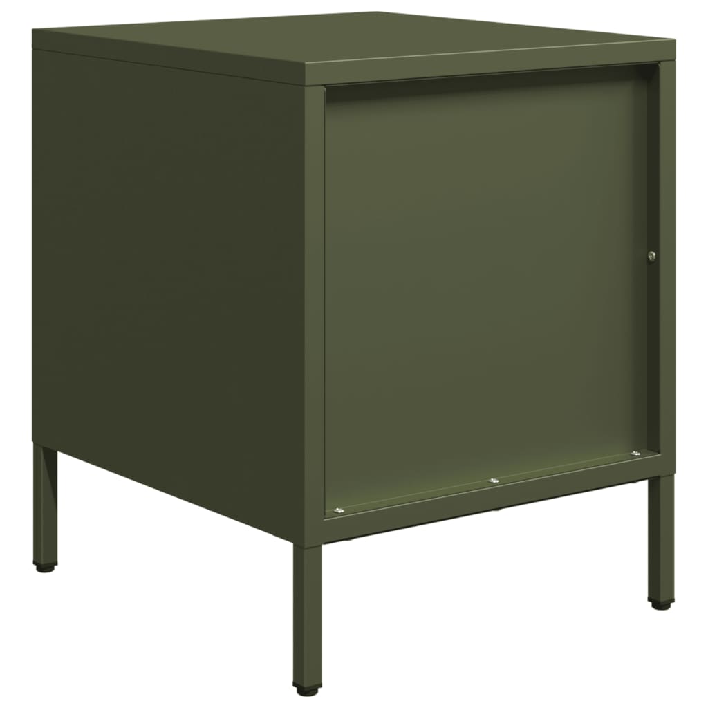 Bedside Cabinet Olive Green 35x39x43.5 cm Steel