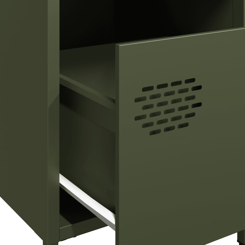 Bedside Cabinet Olive Green 35x39x43.5 cm Steel