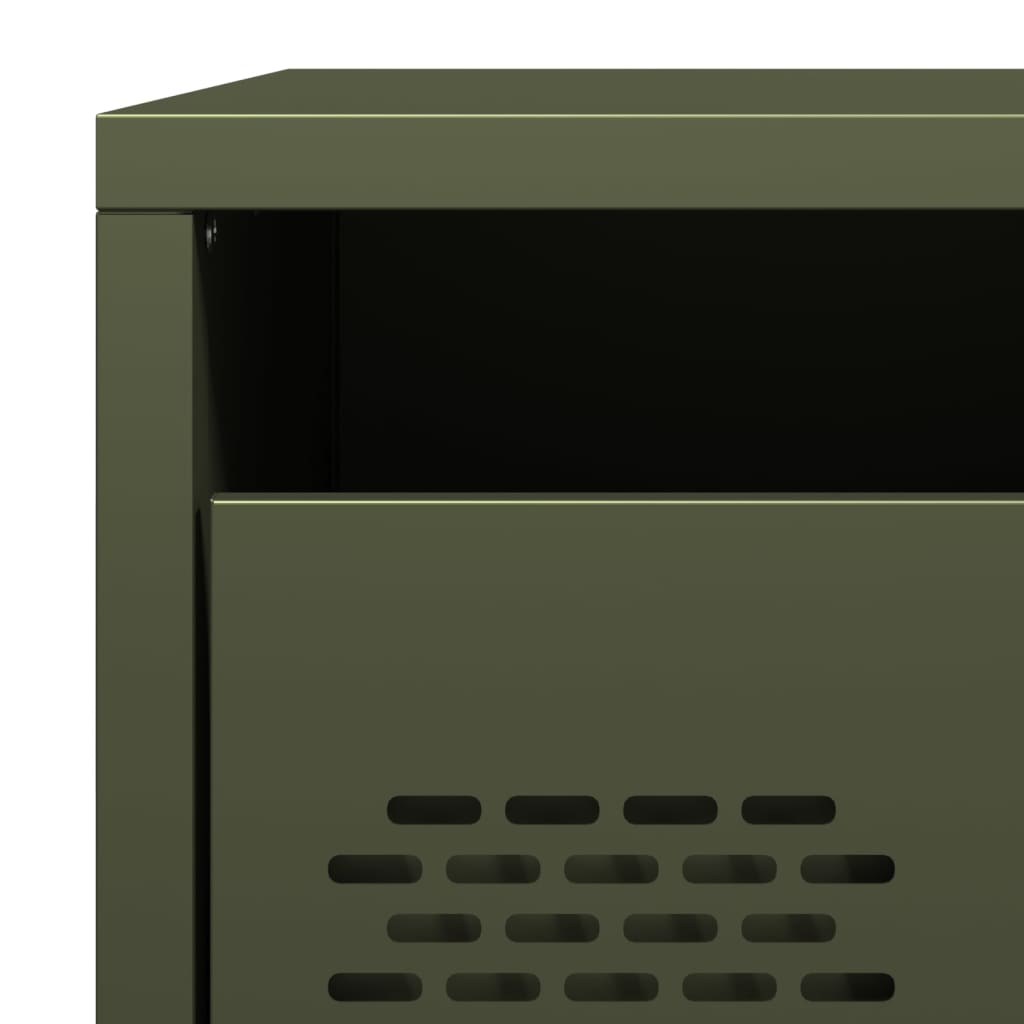 Bedside Cabinet Olive Green 35x39x43.5 cm Steel