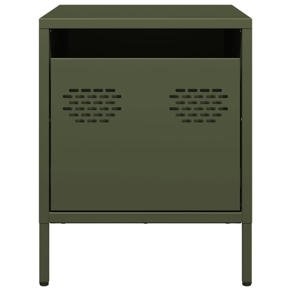 Bedside Cabinets 2 pcs Olive Green 35x39x43.5 cm Steel