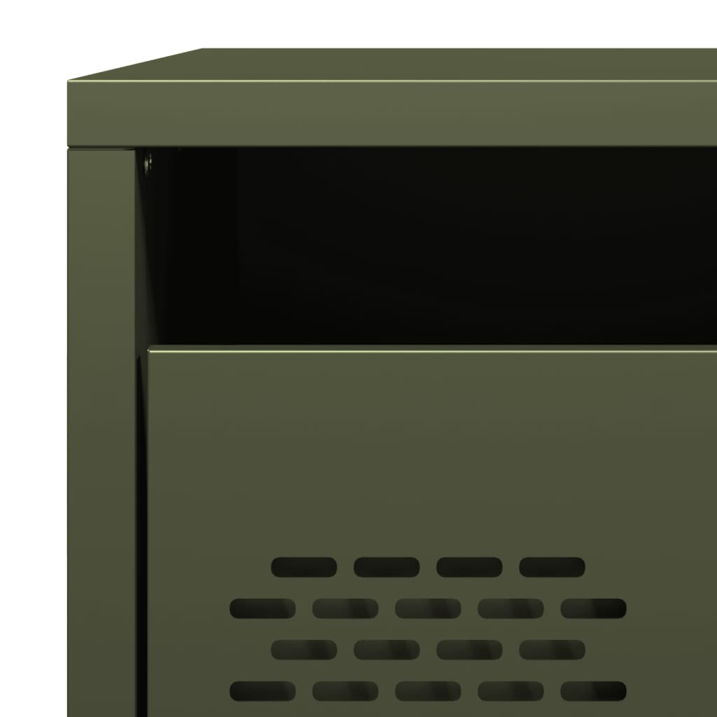 Bedside Cabinets 2 pcs Olive Green 35x39x43.5 cm Steel