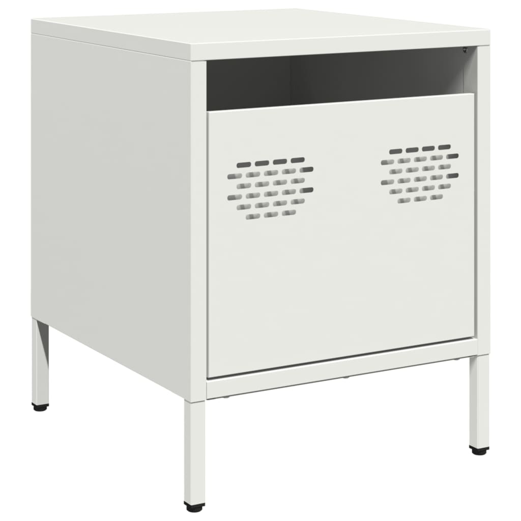 Bedside Cabinet White 35x39x43.5 cm Steel