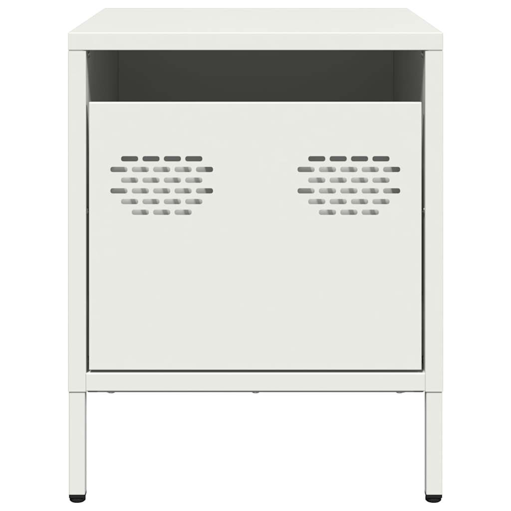 Bedside Cabinet White 35x39x43.5 cm Steel
