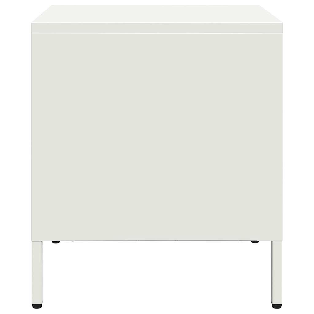 Bedside Cabinet White 35x39x43.5 cm Steel