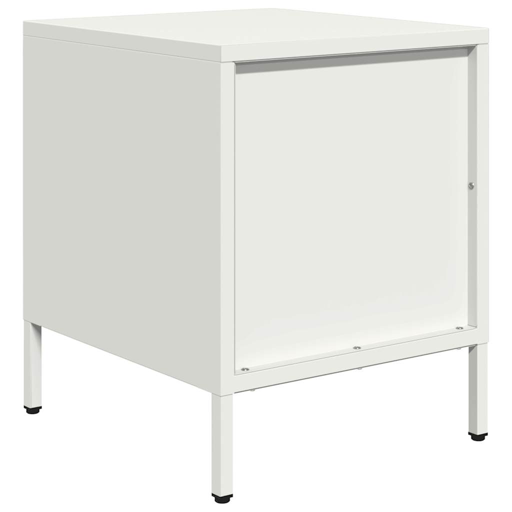 Bedside Cabinet White 35x39x43.5 cm Steel