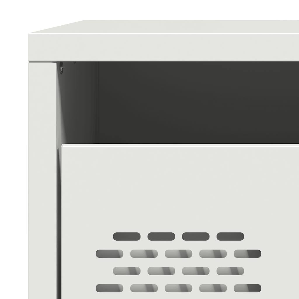 Bedside Cabinet White 35x39x43.5 cm Steel