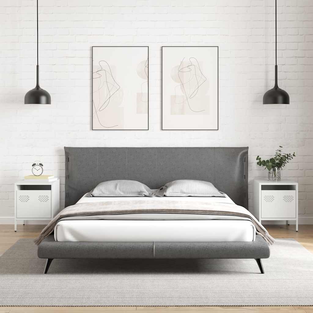Bedside Cabinets 2 pcs White 35x39x43.5 cm Steel