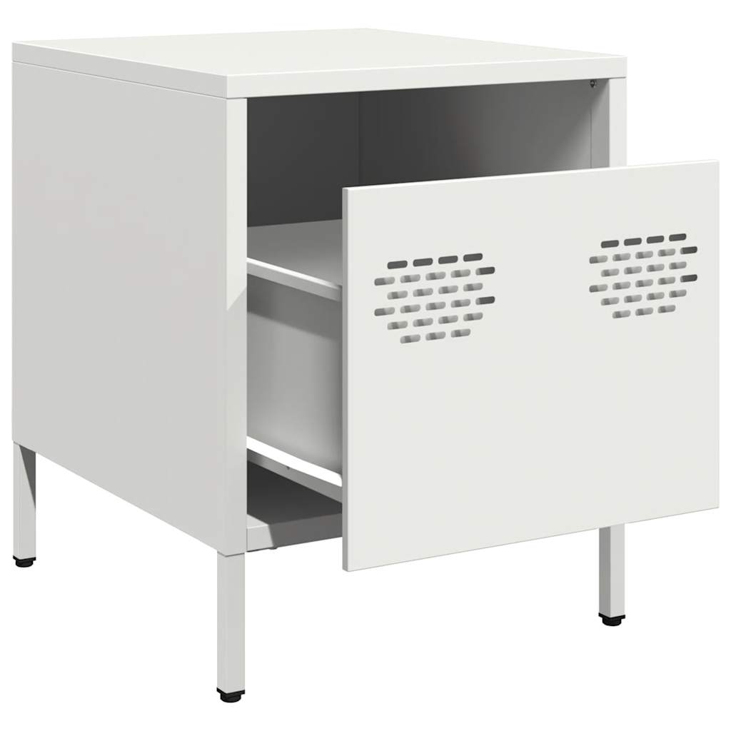 Bedside Cabinets 2 pcs White 35x39x43.5 cm Steel