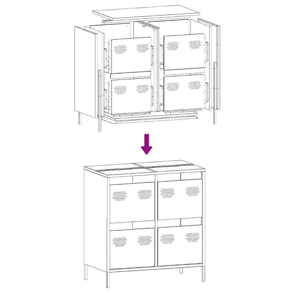 Sideboard White 68x39x73.5 cm Cold-rolled Steel