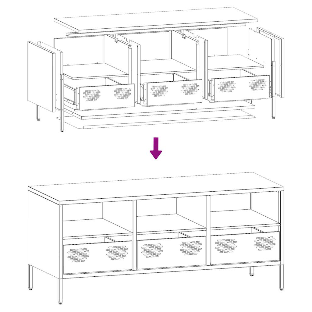 TV Cabinet Black 101.5x39x43.5 cm Cold-rolled Steel