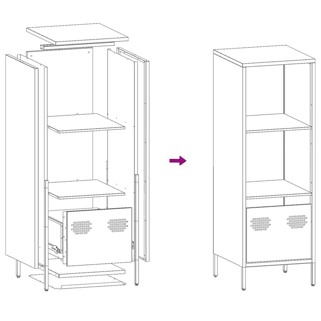 Highboard Mustard Yellow 35x39x103.5 cm Steel