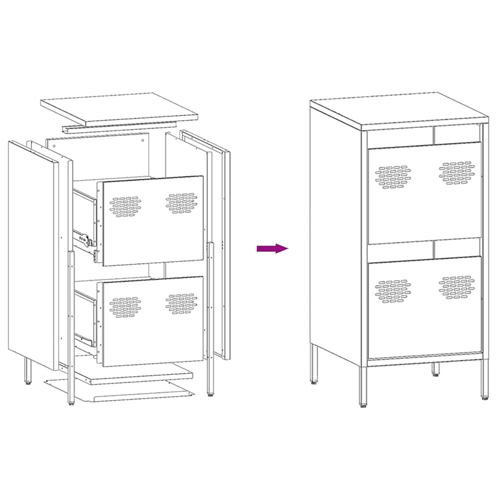 Sideboard White 35x39x73.5 cm Cold-rolled Steel