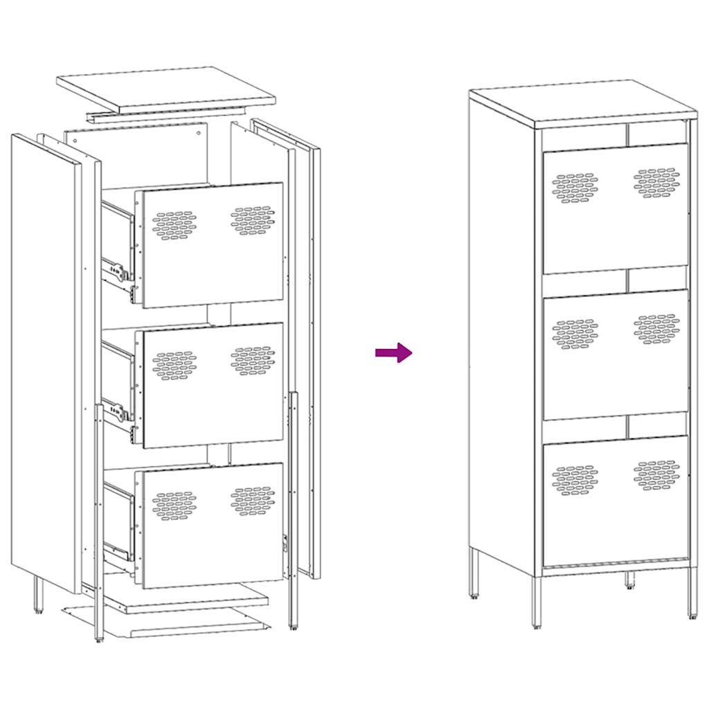 Highboard Mustard Yellow 39x35x103.5 cm Steel
