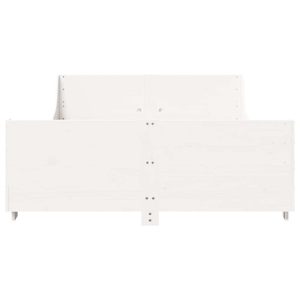 Bed Frame without Mattress White 160x200 cm Solid Wood Pine
