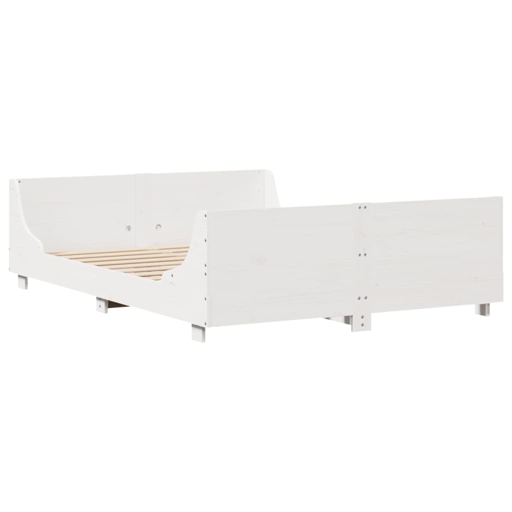 Bed Frame without Mattress White 160x200 cm Solid Wood Pine