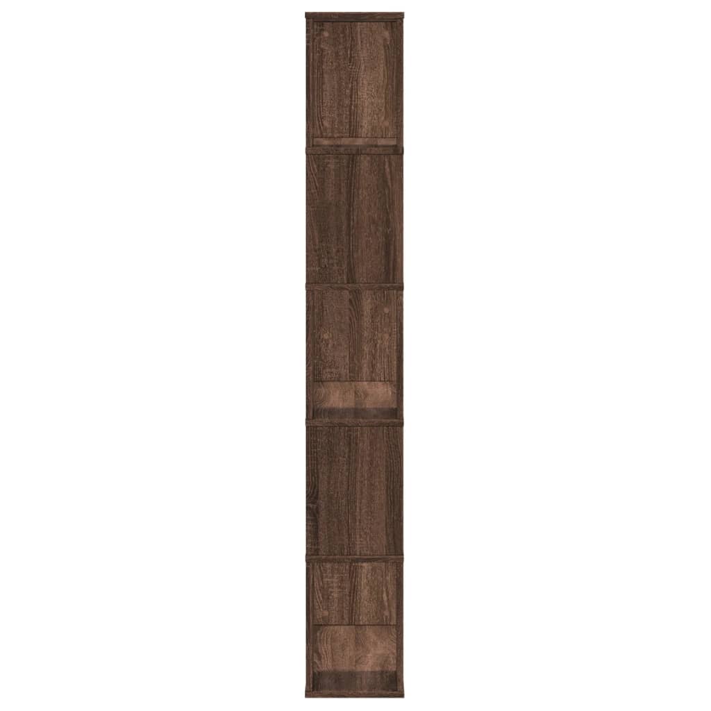 Bookcase 5-Tier Brown Oak 80.5x23.5x162.5 cm Engineered Wood