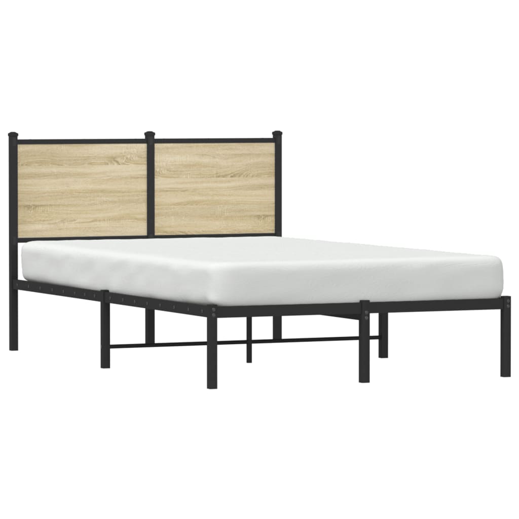 Metal Bed Frame without Mattress Sonoma Oak 120x200 cm