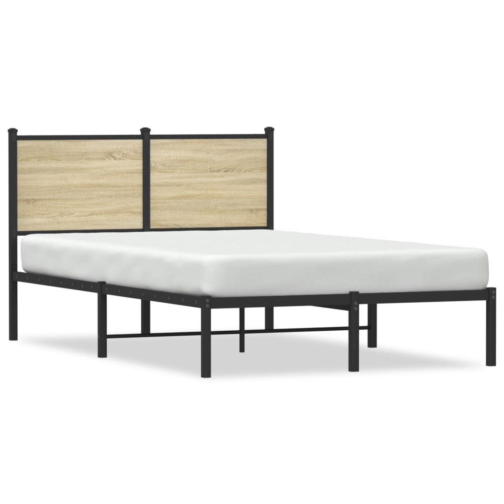 Metal Bed Frame without Mattress Sonoma Oak 120x200 cm