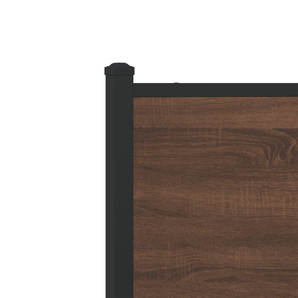 Metal Bed Frame without Mattress Brown Oak 90x190 cm Single