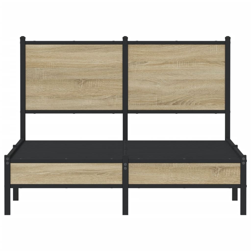 Metal Bed Frame without Mattress Sonoma Oak 120x200 cm