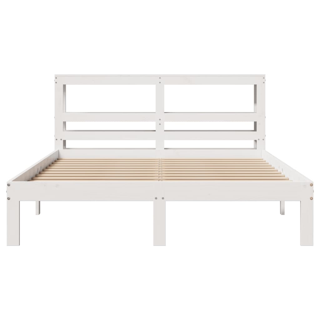 Bed Frame with Headboard without Mattress White 160x200 cm