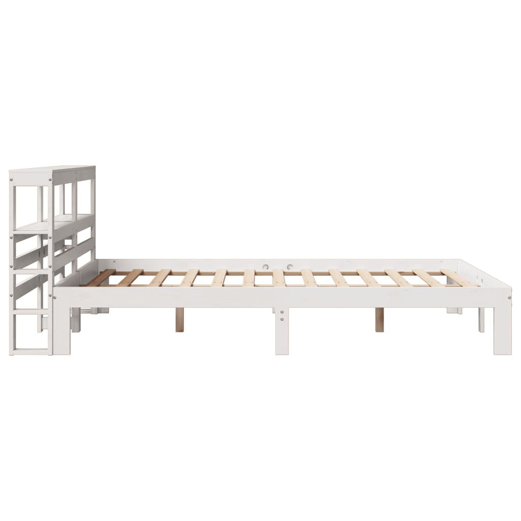 Bed Frame with Headboard without Mattress White 160x200 cm