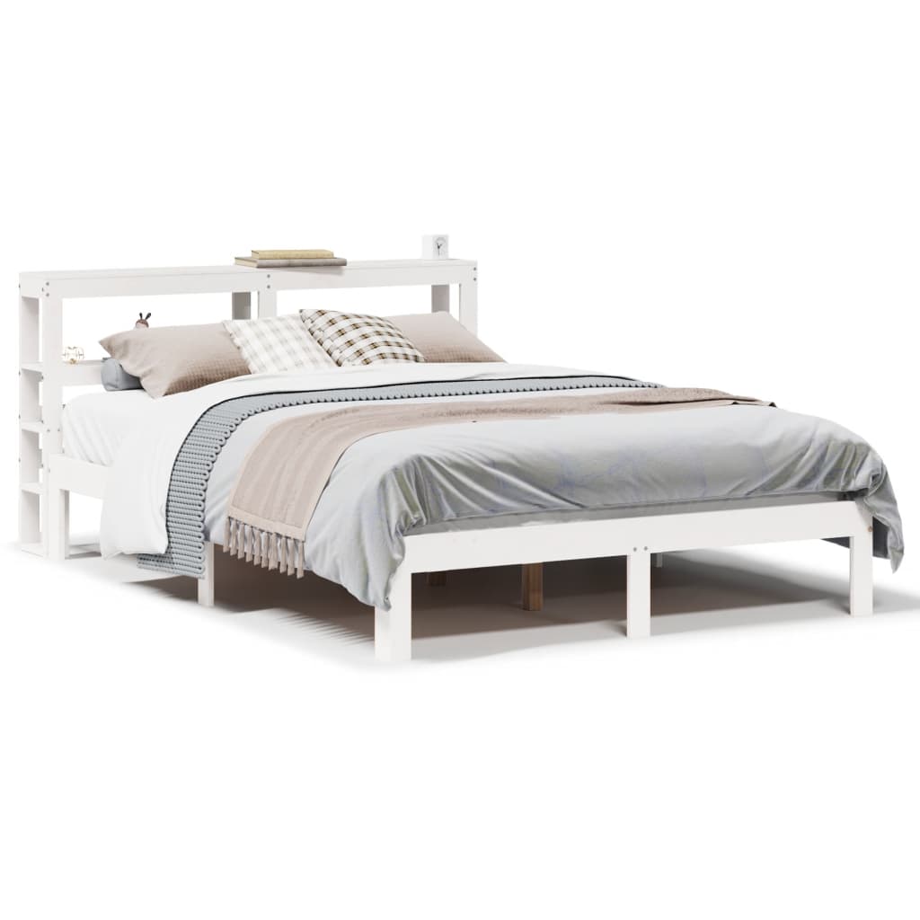 Bed Frame with Headboard without Mattress White 160x200 cm