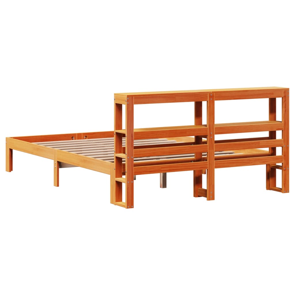 Bed Frame without Mattress Wax Brown 120x200 cm Solid Wood Pine