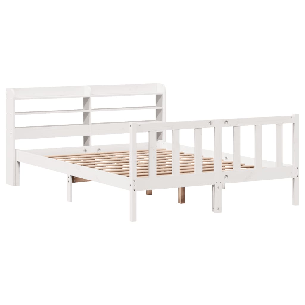 Bed Frame without Mattress White 140x200 cm Solid Wood Pine