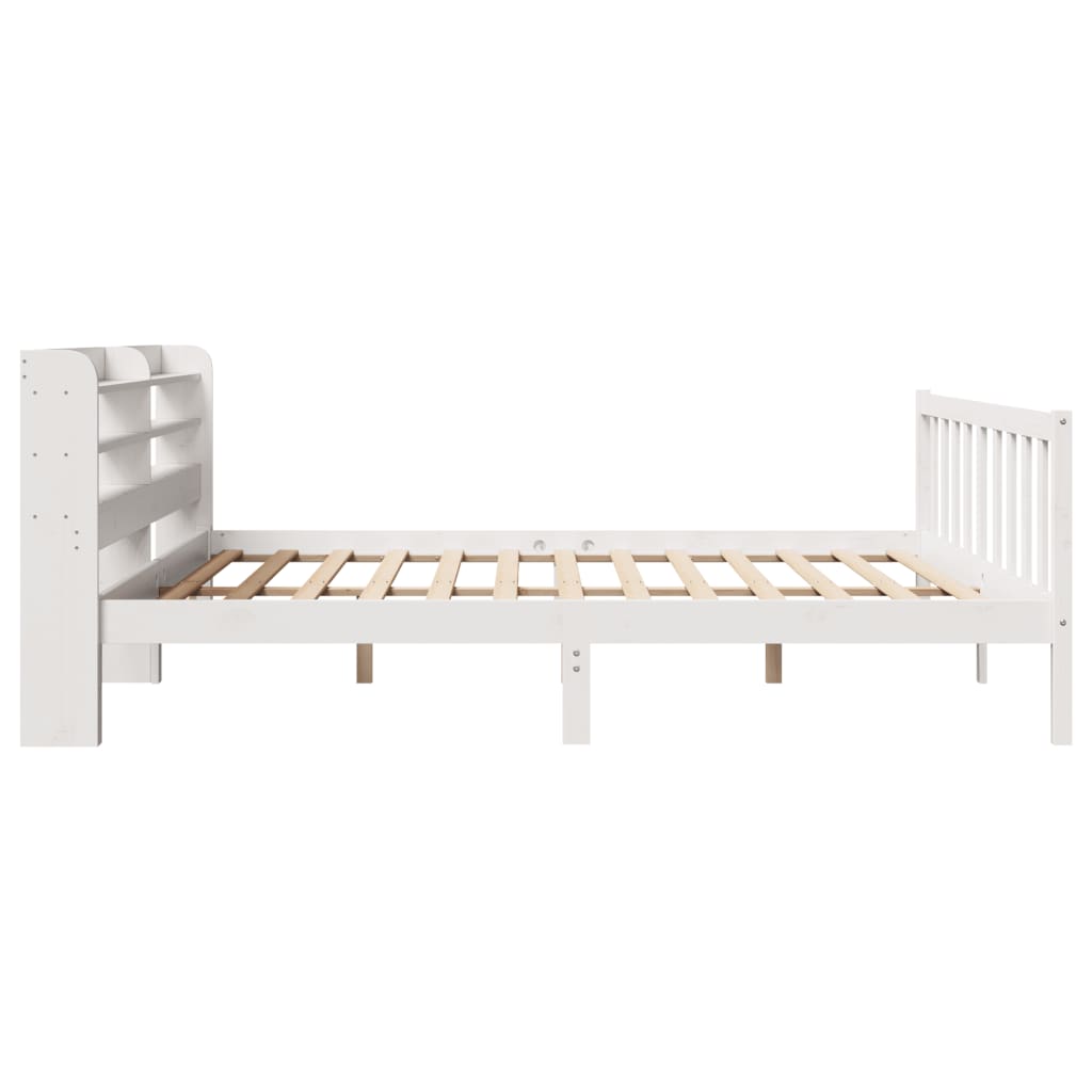 Bed Frame without Mattress White 200x200 cm Solid Wood Pine