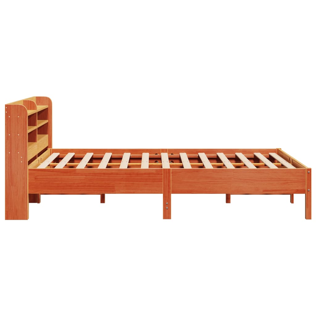 Bed Frame without Mattress Wax Brown 150x200 cm King Size Solid Wood Pine