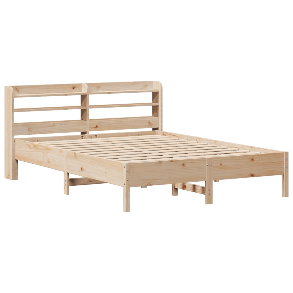 Bed Frame without Mattress 140x200 cm Solid Wood Pine