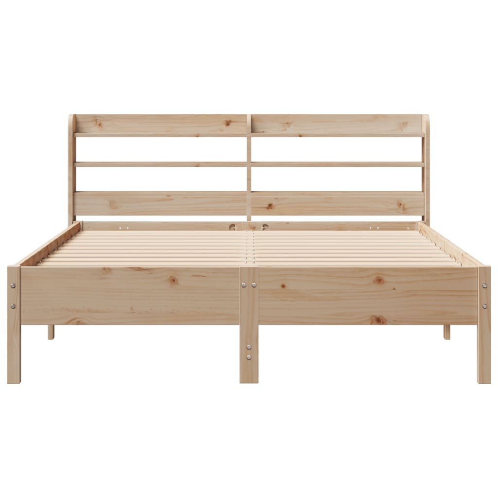 Bed Frame without Mattress 140x200 cm Solid Wood Pine