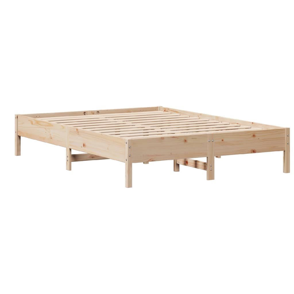 Bed Frame without Mattress 140x200 cm Solid Wood Pine