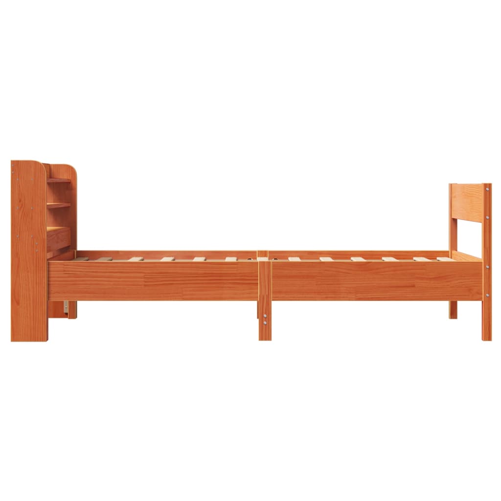 Bed Frame without Mattress Wax Brown 100x200 cm Solid Wood Pine